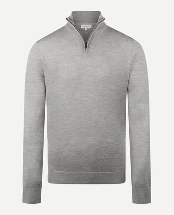 Sweater Half-Zip Luxury Merino Wool | Medium Gray Melange