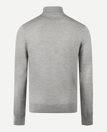 Sweater Half-Zip Luxury Merino Wool | Medium Gray Melange