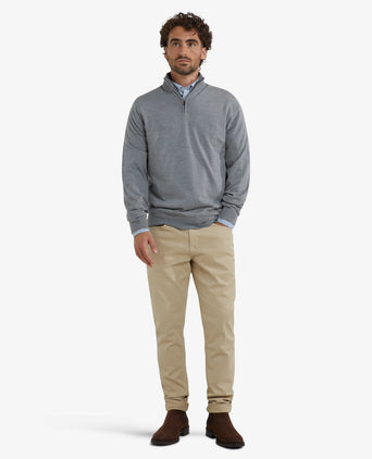 Sweater Half-Zip Luxury Merino Wool | Medium Gray Melange