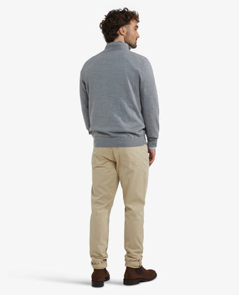Sweater Half-Zip Luxury Merino Wool | Medium Gray Melange