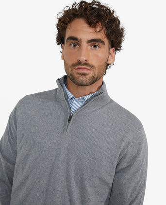 Sweater Half-Zip Luxury Merino Wool | Medium Gray Melange