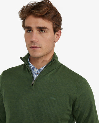 Half-Zip Sweater Luxury Merino Wool | Moss Green