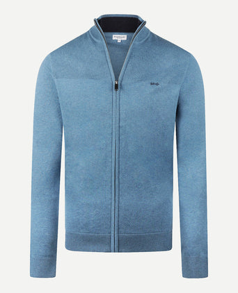 Zip-up vest cotton merino wool | Worker Blue