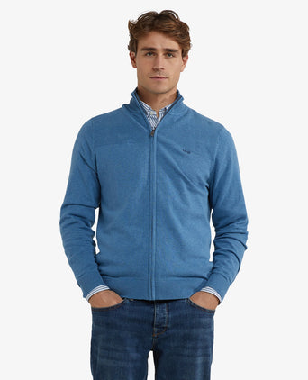 Zip-up vest cotton merino wool | Worker Blue