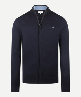 Zip-up vest cotton merino wool | navy Zip-up vest cotton merino wool | navy