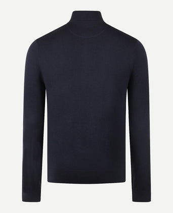 Zip-up vest cotton merino wool | navy