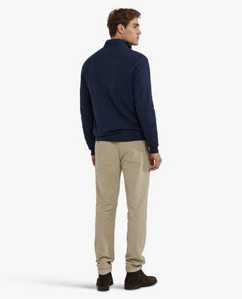 Zip-up vest cotton merino wool | navy