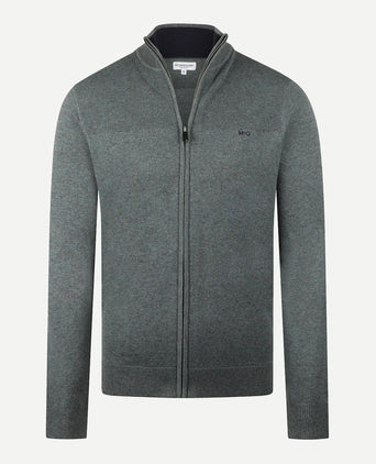 Zip-up vest cotton merino wool | Winter Sage