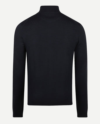 Zipper cardigan Luxury Merino wool | Navy