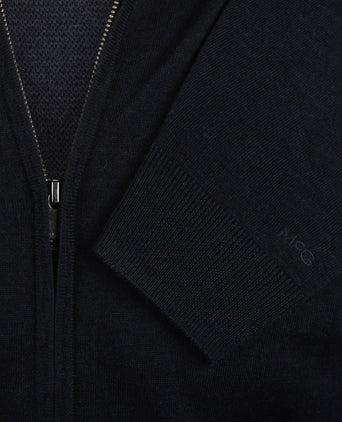 Zipper cardigan Luxury Merino wool | Navy