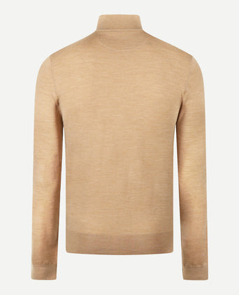 Zipper cardigan Luxury Merino wool | Camel