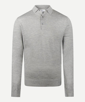 Polotrui Luxe Merinowol Lange Mouw | Medium Grey Melange Polotrui Luxe Merinowol Lange Mouw | Medium Grey Melange