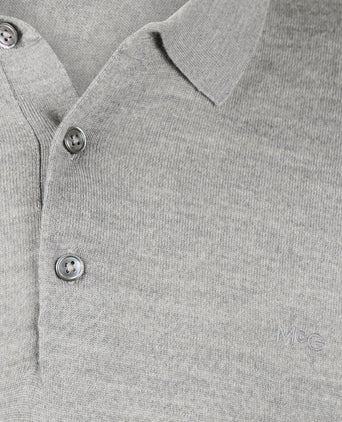 Polo sweater Luxury Merino Wool Long Sleeve | Medium Gray Melange