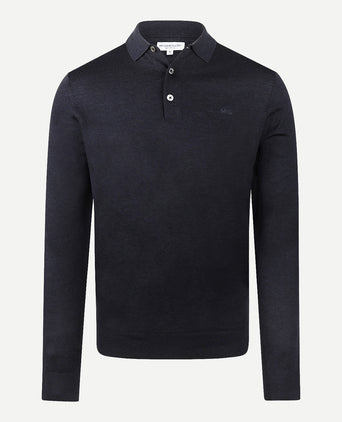 Polo sweater Luxury Merino Wool Long Sleeve | Navy