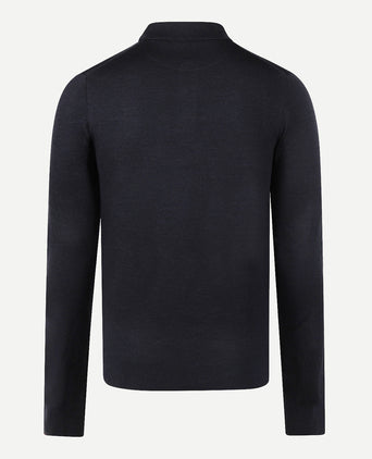 Polo sweater Luxury Merino Wool Long Sleeve | Navy