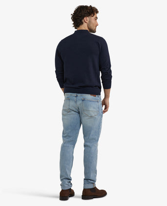 Polo sweater Luxury Merino Wool Long Sleeve | Navy