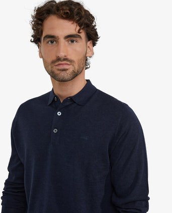 Polo sweater Luxury Merino Wool Long Sleeve | Navy