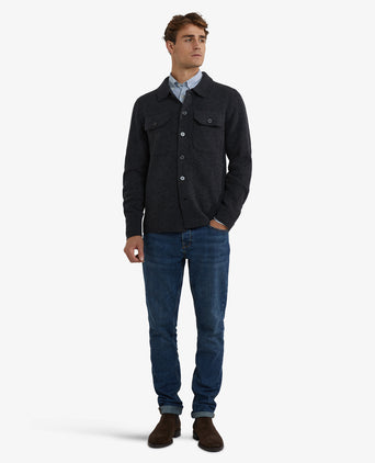 Button cardigan Wool mix | Dark Gray Melange