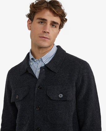 Button cardigan Wool mix | Dark Gray Melange