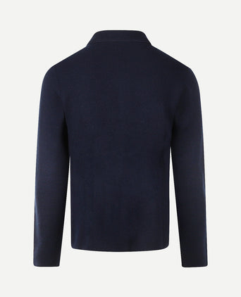 Button-down cardigan wool mix | navy