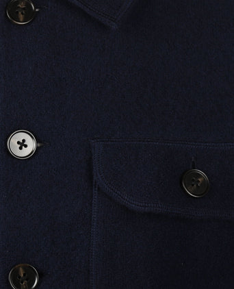 Button-down cardigan wool mix | navy