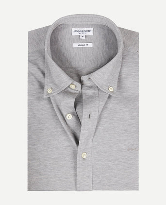Overhemd Stretch Piqué | Medium Grey Melange