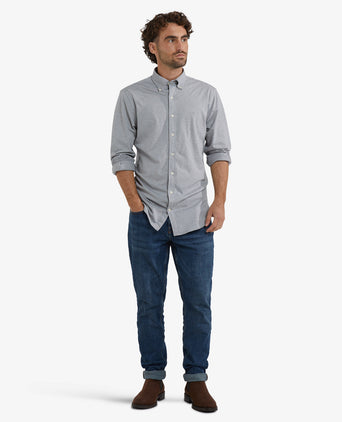 Overhemd Stretch Piqué | Medium Grey Melange