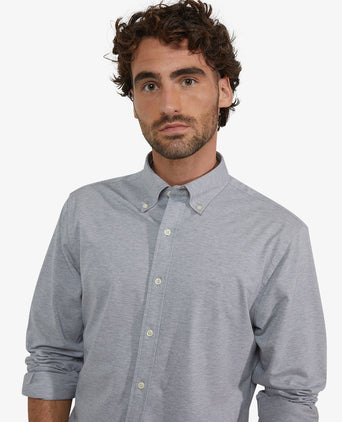 Overhemd Stretch Piqué | Medium Grey Melange