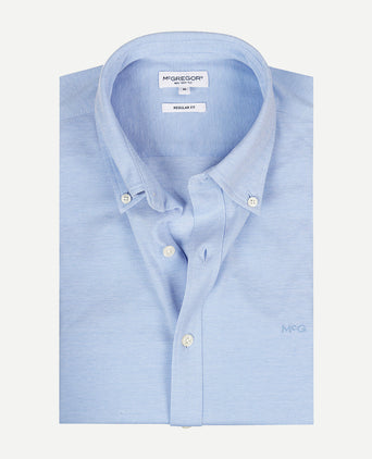 Stretch Piqué Shirt | Light Blue