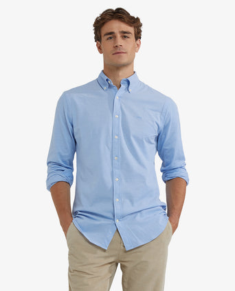 Stretch Piqué Shirt | Light Blue