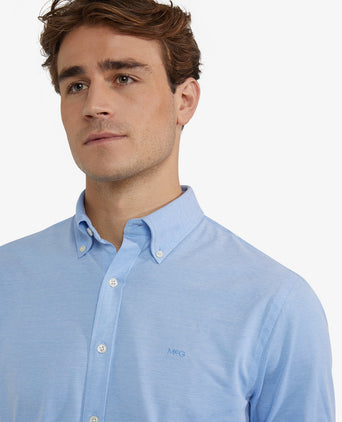 Stretch Piqué Shirt | Light Blue