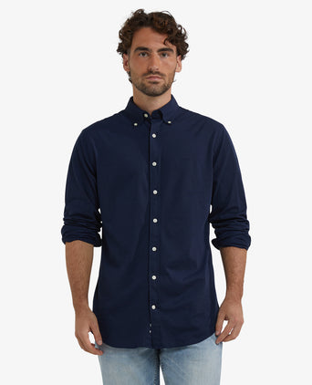 Stretch Piqué Shirt | Navy