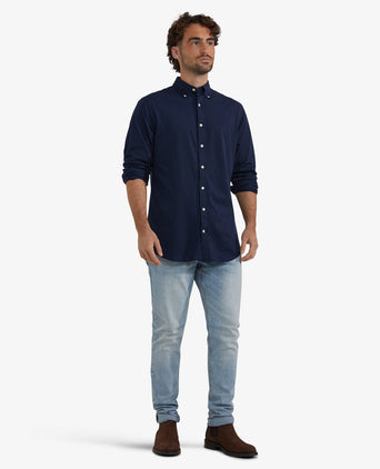 Stretch Piqué Shirt | Navy