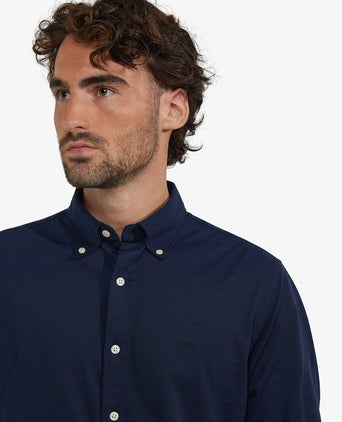 Stretch Piqué Shirt | Navy