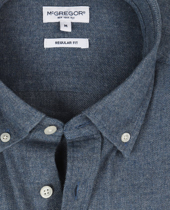 Oxford Flannel Melange Shirt | Navy
