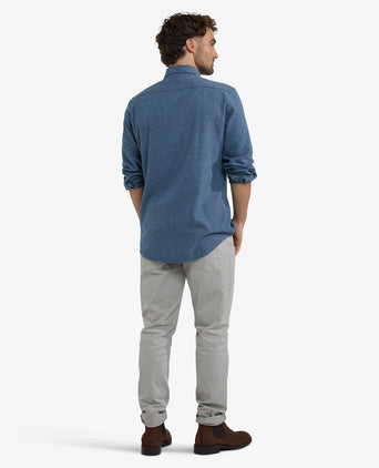 Oxford Flannel Melange Shirt | Navy