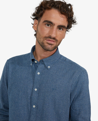 Oxford Flannel Melange Shirt | Navy