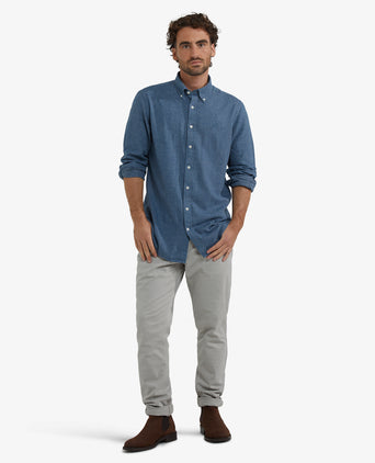 Oxford Flannel Melange Shirt | Navy