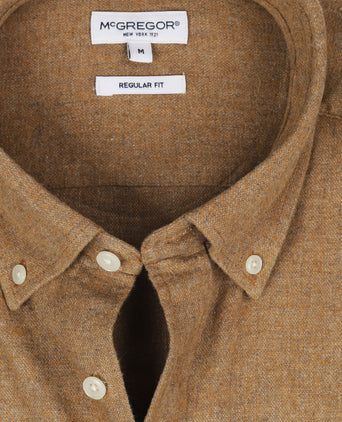 Oxford Flannel Melange Shirt | Camel