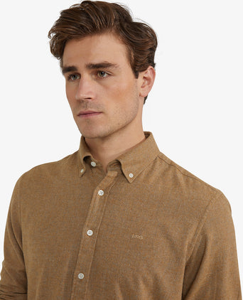 Oxford Flannel Melange Shirt | Camel