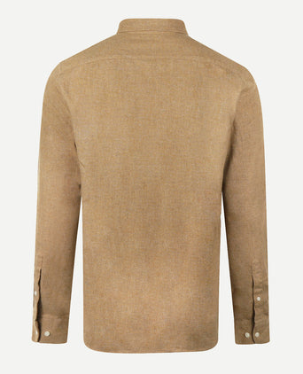 Oxford Flannel Melange Shirt | Camel