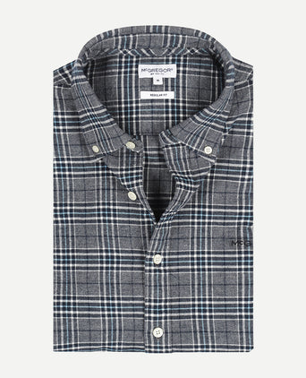 Overhemd Flanel Twill Ruit | Navy
