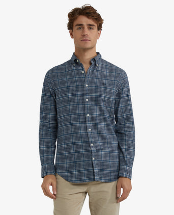 Overhemd Flanel Twill Ruit | Navy