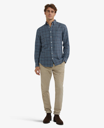 Overhemd Flanel Twill Ruit | Navy