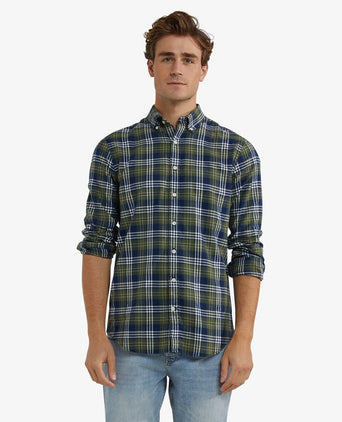 Overhemd Flanel Multi Ruit | Moss Green