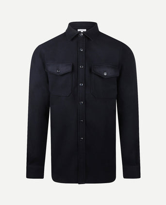 Overshirt Wool Look | Navy