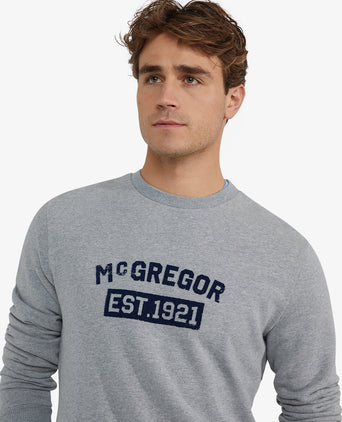 Sweatshirt Graphic Round Neck | Medium Gray Melange