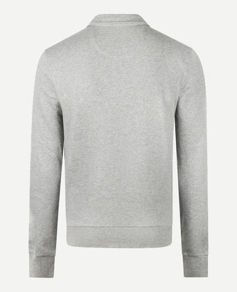 Long Sleeve Polo Sweatshirt | Medium Grey Melange
