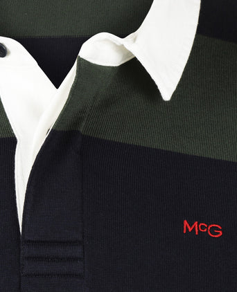 Heritage Striped Rugby Shirt | Dark Olive