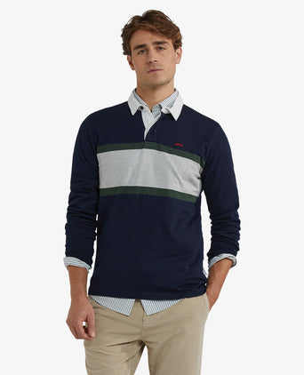 Colourblock Rugby Shirt | Navy